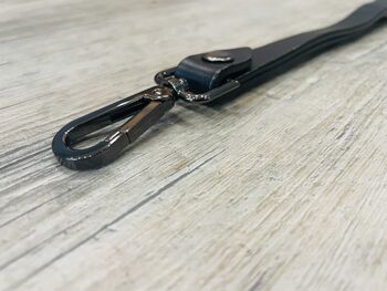 Personalised Black Leather Lanyard, Loop ID Lanyard, 11 of 12