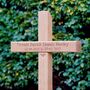 Engraved Oak Memorial Cross, thumbnail 1 of 3