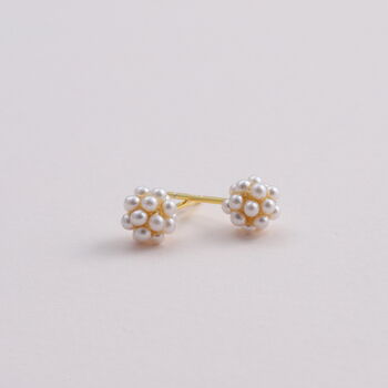 Pearl Cluster Earring Studs, 3 of 3
