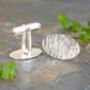 Handmade Tree Bark Cufflinks In Solid Sterling Silver, thumbnail 2 of 2