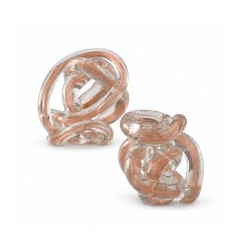 Clear Handblown Glass Knot Sculpture Set Of Two, 7 of 12