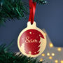 Personalised Silver Or Gold Christmas Tree Bauble Set, thumbnail 1 of 3