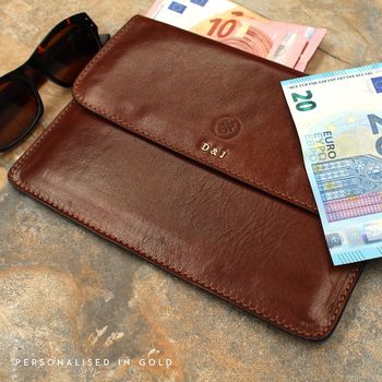 Personalised Mr And Mrs Leather Travel Document Holder, 10 of 12