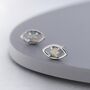 Opal Eye Stud Earrings In Sterling Silver, thumbnail 1 of 12