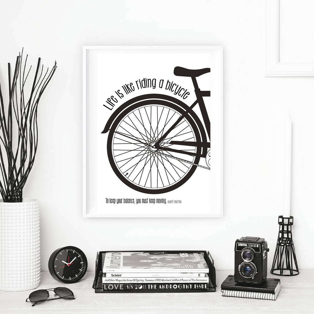 Life Is Like Riding A Bike Poster Or Canvas Print By I Love Design ...