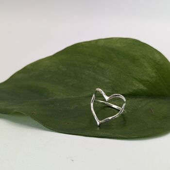 Love Heart Sterling Silver Ring, 6 of 7