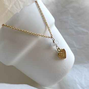 Dotty Heart And Moonstone Necklace, 2 of 8