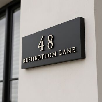 Personalised House Sign With Wood Effect Lettering, 2 of 12