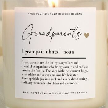 Grandparents Gift Grandparents Definition Scented Candle, 4 of 6