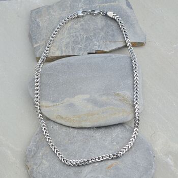 Men's Stainless Steel Wheat Link Chain, 2 of 7