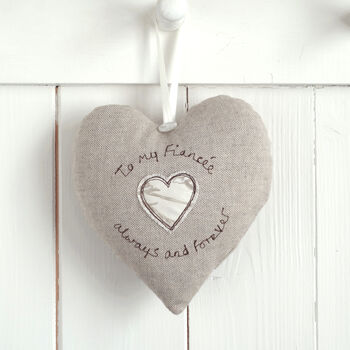 Personalised Linen Heart Anniversary Or Engagement Gift, 6 of 11