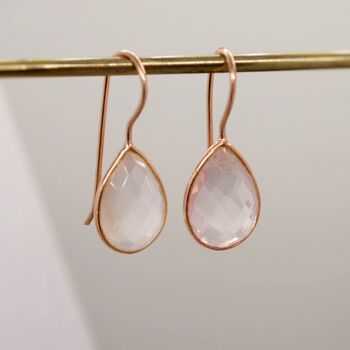 Rose Quartz Sterling Silver Earrings, 4 of 6