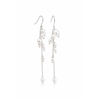 Black Or White Pearl Waterfall Drop Earrings, 11 of 12