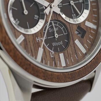 Jacques Lemans Solar Chronograph Wooden Men's Watch, 3 of 6
