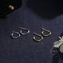 Small Mobius Hoop Earrings In Sterling Silver, thumbnail 3 of 11