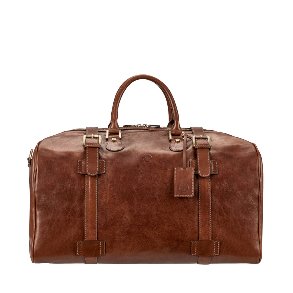Personalised Leather Large Travel Bag 'Flero Large' By Maxwell-Scott