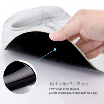 White Marble Mouse Mat Wrist Rest, 3 of 8
