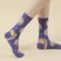 Cat Paw Print Mid Calf Length Socks, thumbnail 1 of 3