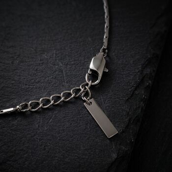 Rectangular Box Chain Silver Bracelet, 6 of 9
