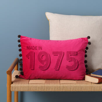 Personalised 50th Birthday Velvet Cushion, 5 of 12