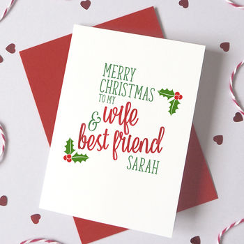 Personalised Best Friend Christmas Card By Ruby Wren Designs