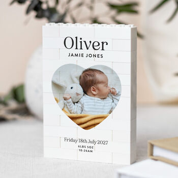 Personalised New Baby Announcement Gift Photo Block, 10 of 10