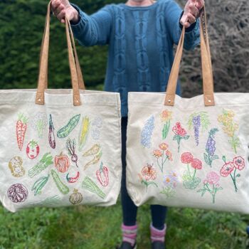 Stitch What You've Grown Flower Tote Bag Diy Kit, 10 of 11
