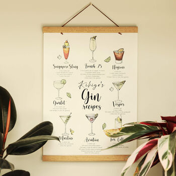 Personalised Favourite Cocktails Hand Drawing Art Print, 2 of 12