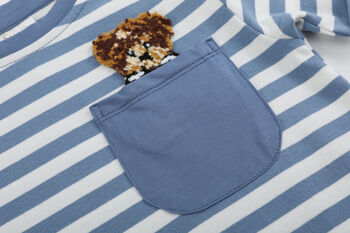 Luca Soft Blue Short Sleeve Stripe T Shirt, 4 of 4