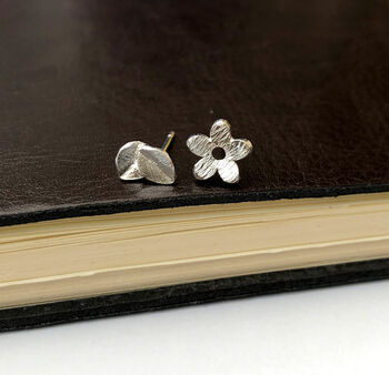 Sterling Silver Bridesmaid Flower And Leaf Earrings, 4 of 12