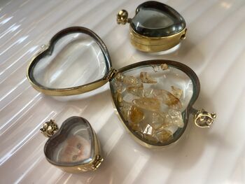 Gold Fillable Glass Locket Pendant Gift, 4 of 7