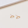 Gold Coloured Triple Star Stud Earrings, thumbnail 3 of 3