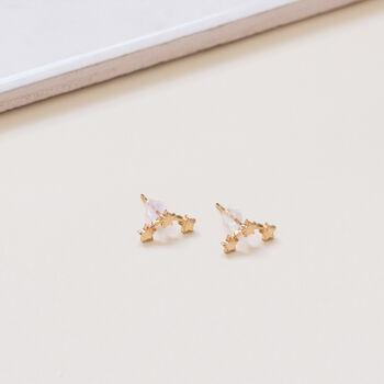 Gold Coloured Triple Star Stud Earrings, 3 of 3