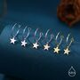 Sterling Silver Very Minimalist Star Hoop Earrings, thumbnail 4 of 11