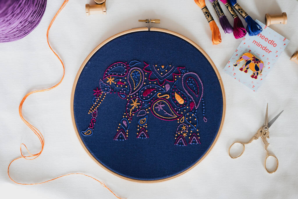 Paisley Elephant Embroidery Kit, 1 of 6