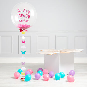 Personalised Butterfly Birthday Bubble Balloon, 3 of 3