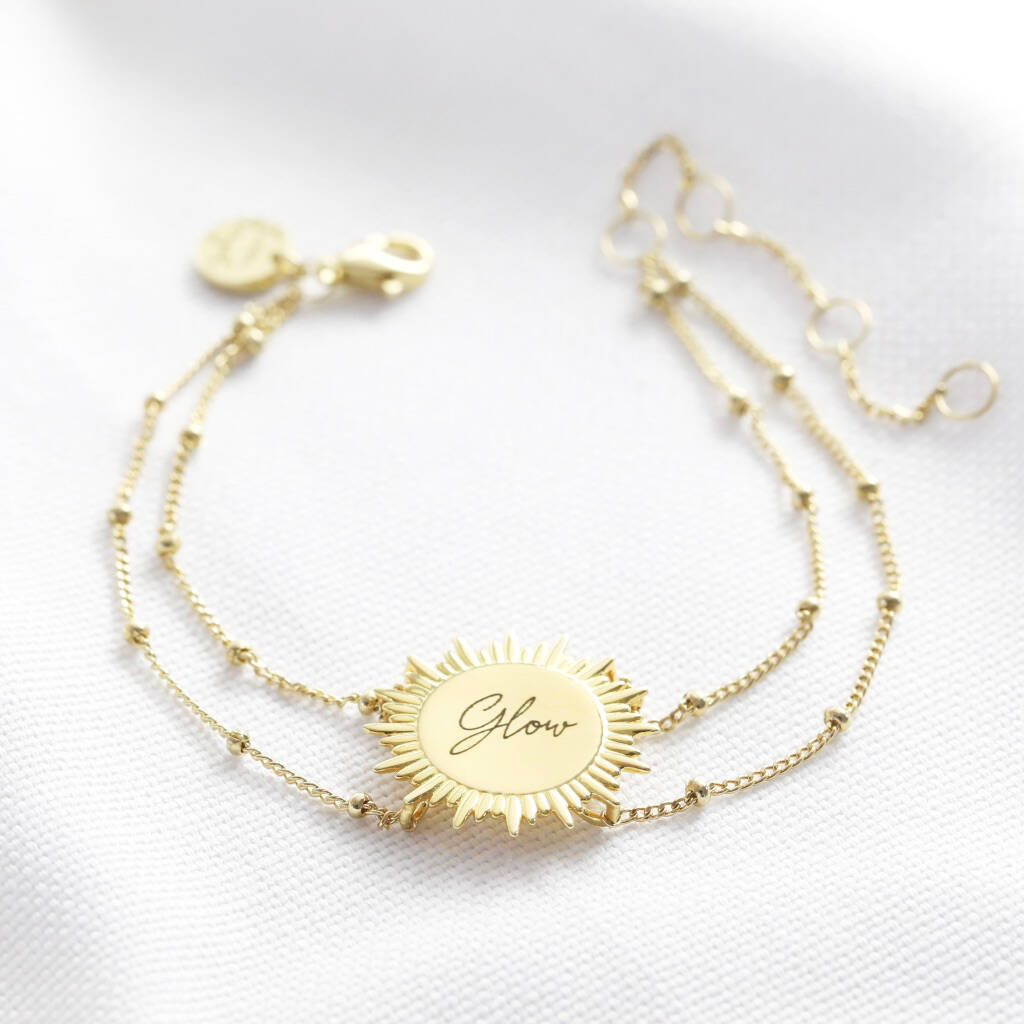 Personalised Gold Sunbeam Bracelet By Lisa Angel 