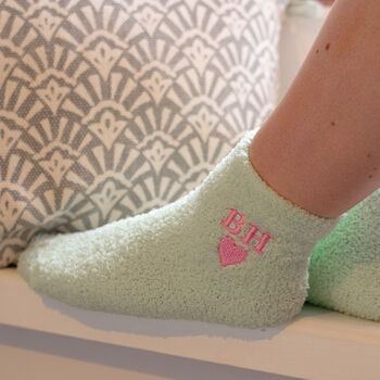 Personalised Embroidered Bright Fluffy Socks, 5 of 7