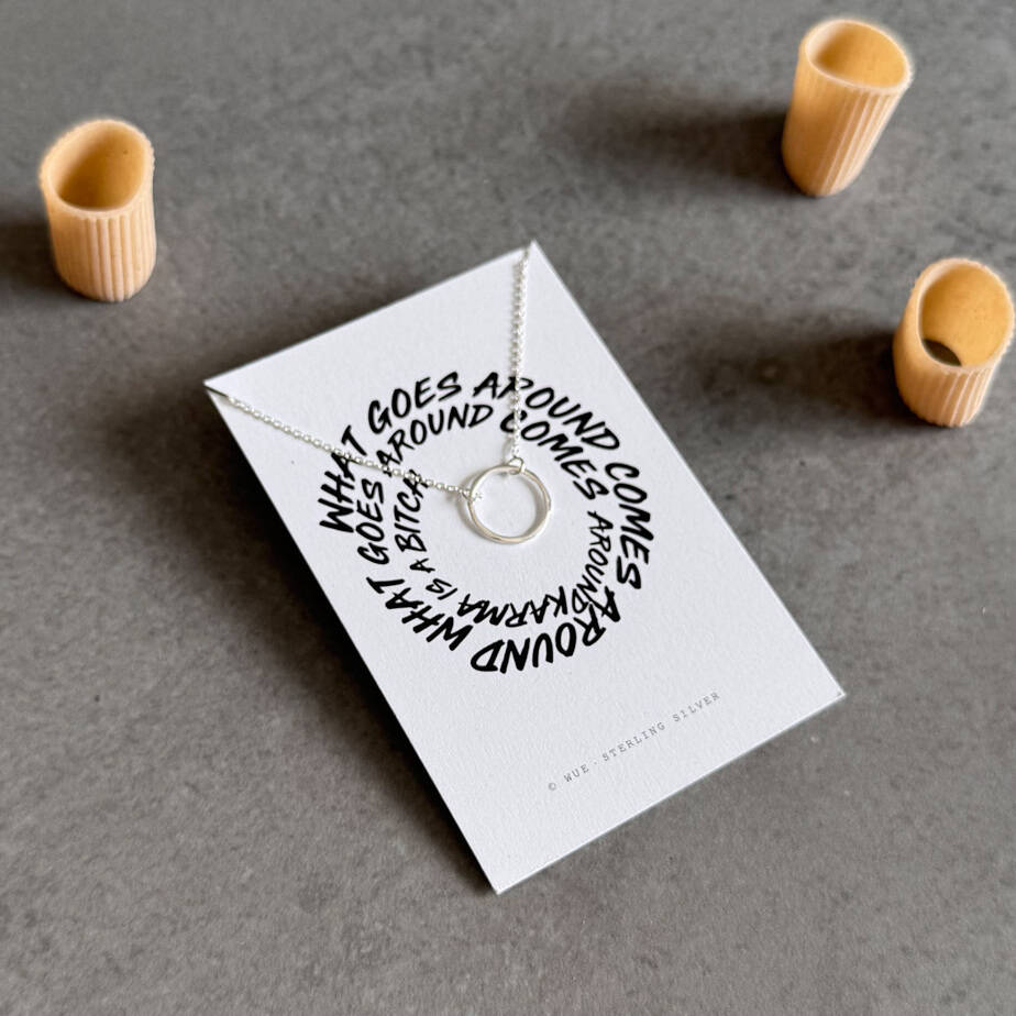 Karma Is A Bitch Sterling Silver Necklace, 1 of 7