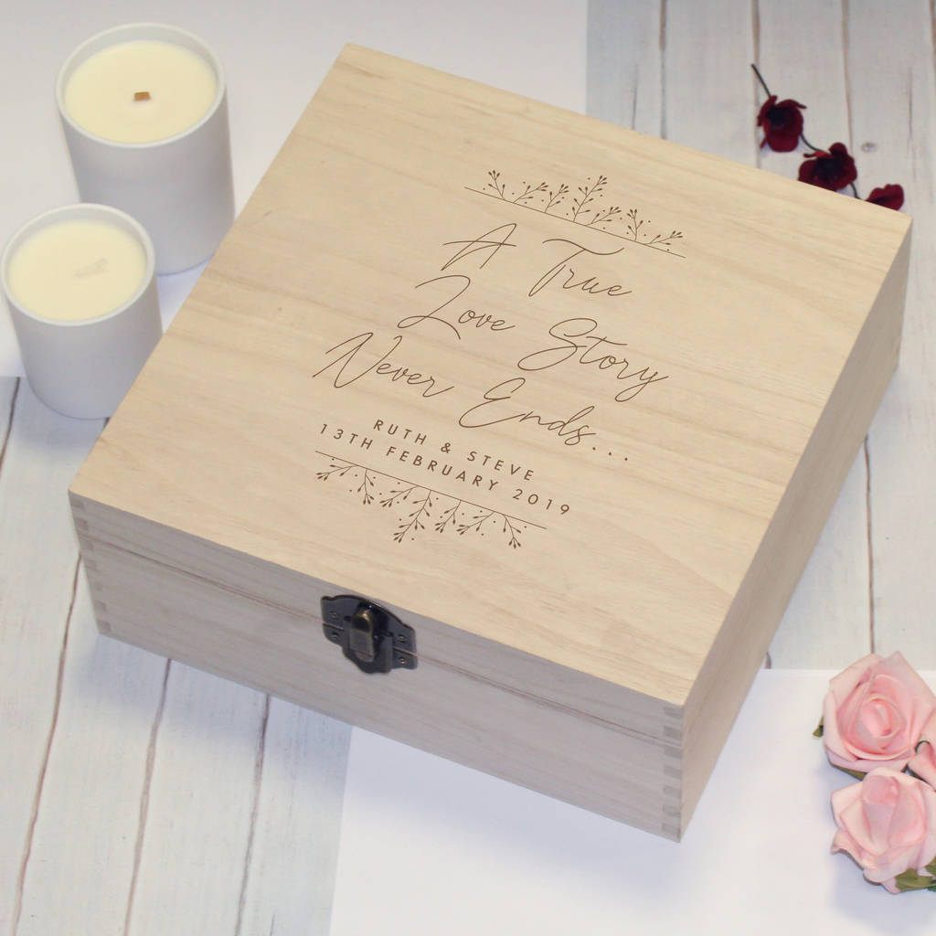 True Love Story Personalised Wedding Keepsake Box By British and ...