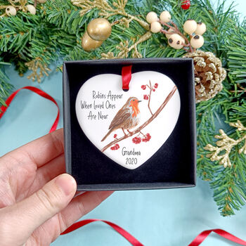 Robin Memorial Heart Christmas Decoration, 3 of 6
