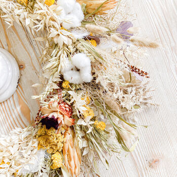 Dried Flower Wreath With Grasses And Proteas, 3 of 6