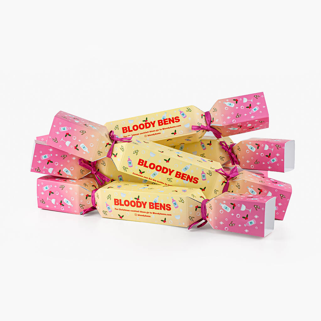 Bloody Bens Gin Minis Xmas Crackers Box Of Six, 1 of 3