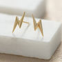 Gold Plated Lightning Bolt Stacking Ring, thumbnail 5 of 7