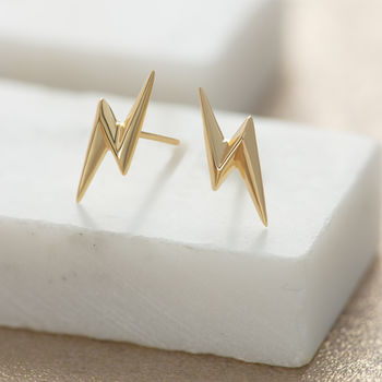 Gold Plated Lightning Bolt Stacking Ring, 5 of 7
