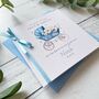New Baby Boy Card Vintage Baby Carriage Design, thumbnail 3 of 5