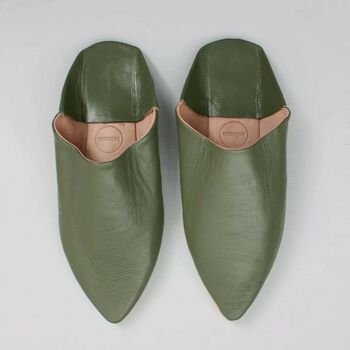 Men's Moroccan Pointed Leather Slippers, 2 of 12