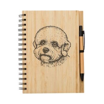 Personalised Dandie Dinmont Terrier Engraved Notebook And Pen Set, 2 of 2