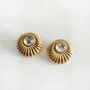 18k Gold Plated Shell Statement Earrings, thumbnail 2 of 2