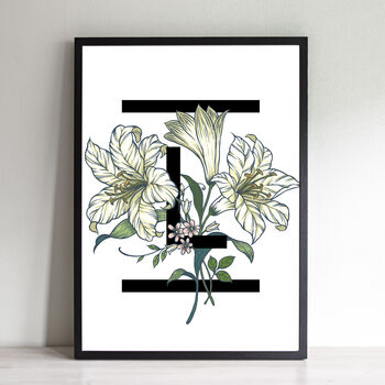Personalised A To Z Flowers Alphabet Art Print, 9 of 12